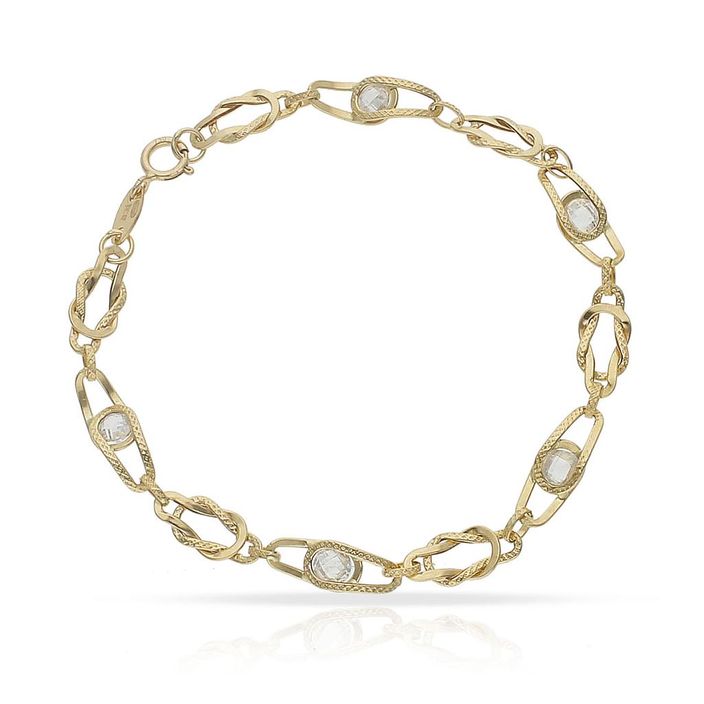 PULSERA ORO 18KL CIRCONITAS - Peso: 3.10 gr 