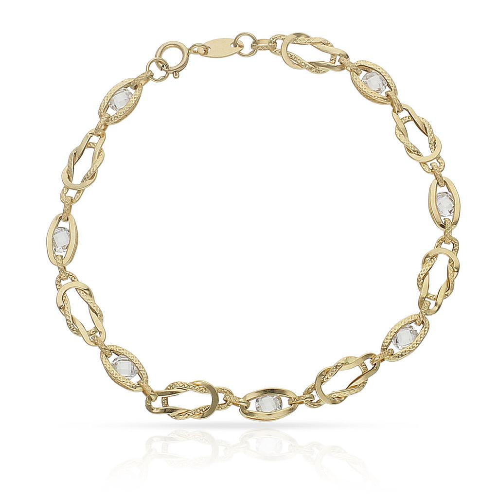 PULSERA ORO 18KL CIRCONITAS - Peso: 3.30 gr 