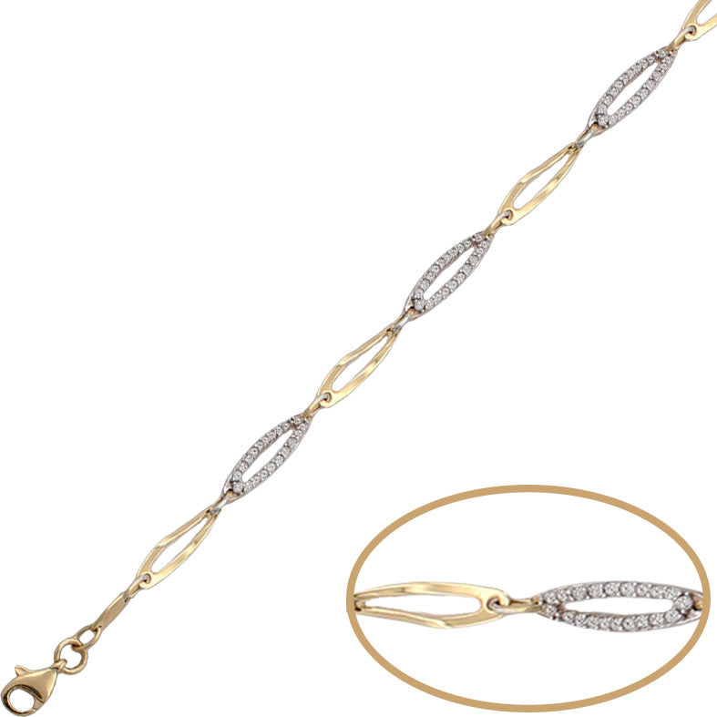 PULSERA ORO 18KL CIRCONITAS - Peso: 3.50 gr 