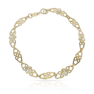 PULSERA ORO 18KL CIRCONITAS TROQUELADA - Peso: 3.10 gr 