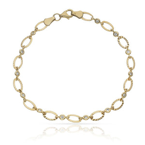 PULSERA ORO 18KL CIRCONITAS TROQUELADA - Peso: 4.20 gr 