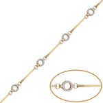 PULSERA ORO 18KL CIRCULOS CIRCONITAS - Peso: 5.75 gr 
