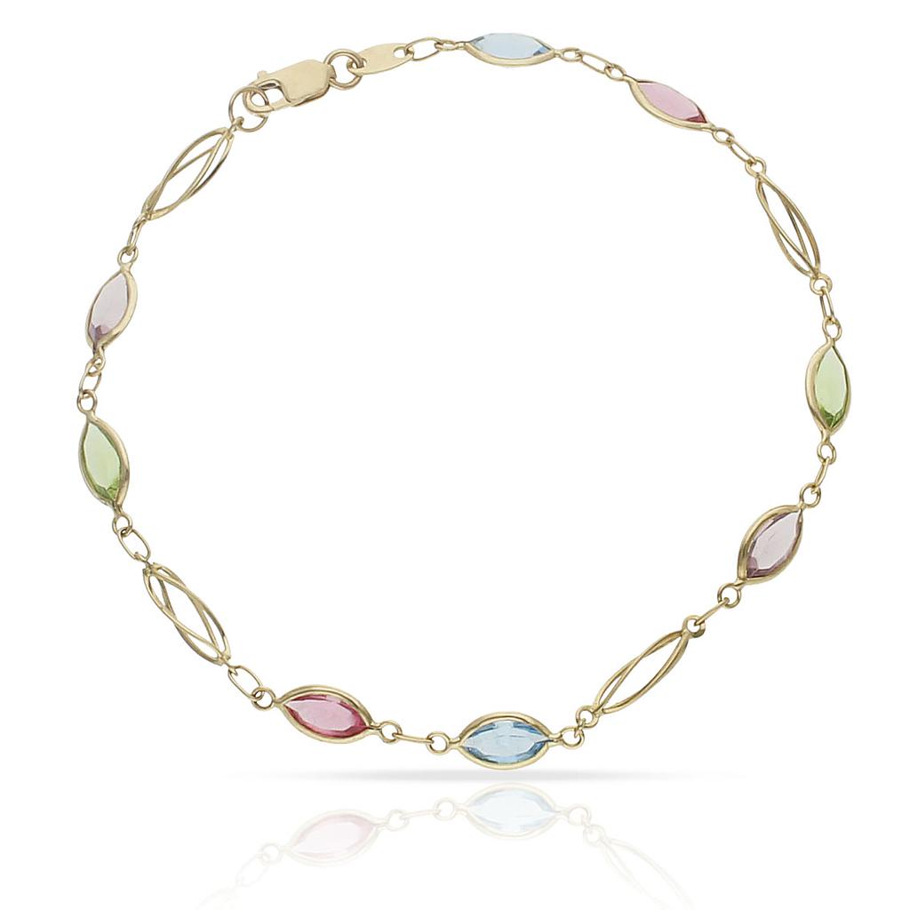 PULSERA ORO 18KL COLORES - Peso: 3.00 gr 
