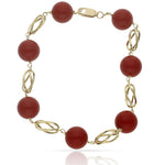 PULSERA ORO 18KL CORALINA Y JAULA - Peso: 10.35 gr 