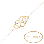PULSERA ORO 18KL CORAZON + INFINITO