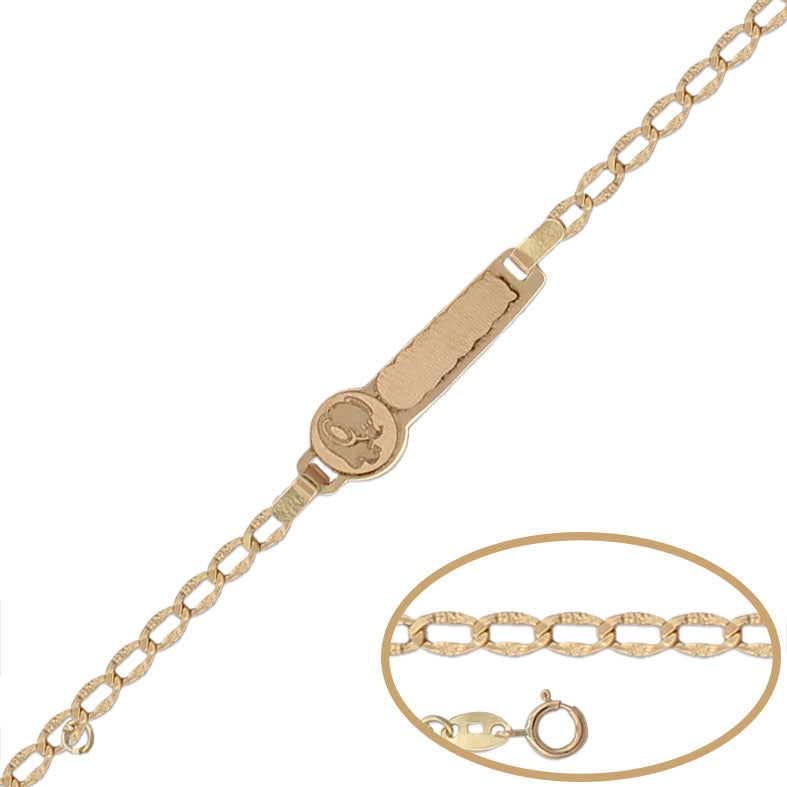 PULSERA ORO 18KL ELEFANTE - 13CM - Peso: 1.35 gr 