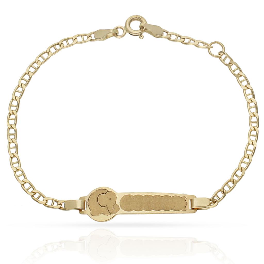 PULSERA ORO 18KL ELEFANTE ANCLA - Peso: 2.25 gr 