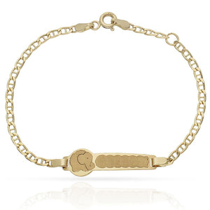 PULSERA ORO 18KL ELEFANTE ANCLA - Peso: 2.25 gr 