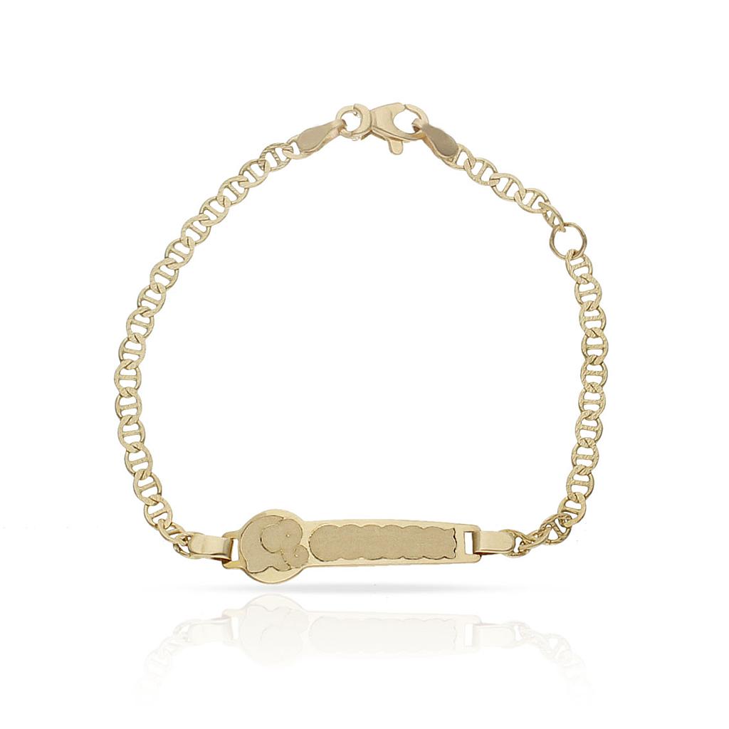 PULSERA ORO 18KL ELEFANTE ANCLA TALLADA - Peso: 3.30 gr 