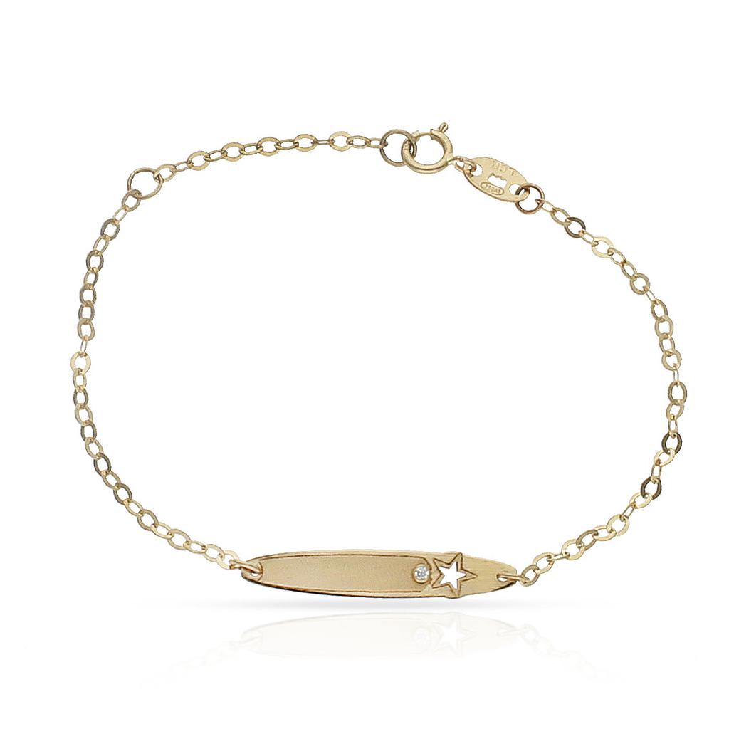 PULSERA ORO 18KL ESTRELLA CIRCONITA - Peso: 0.90 gr 