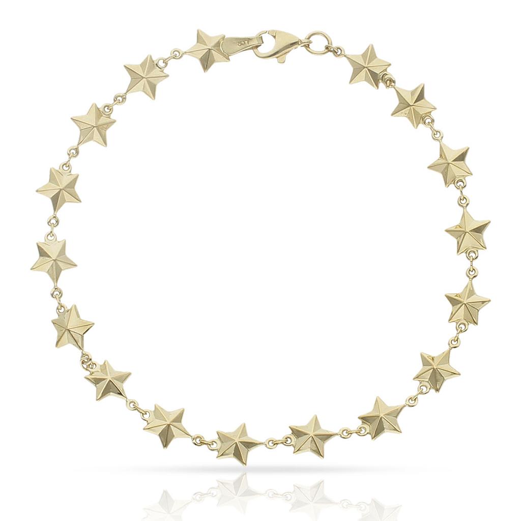 PULSERA ORO 18KL ESTRELLAS - 7MM - Peso: 3.40 gr 
