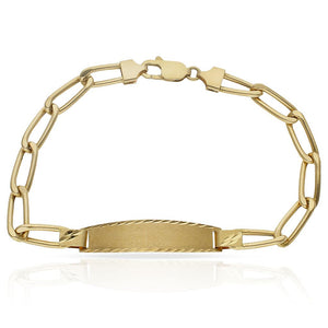 PULSERA ORO 18KL FIGARO PLACA - Peso: 11.10 gr 