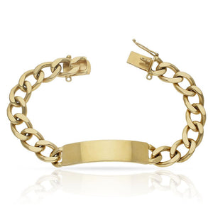 PULSERA ORO 18KL FUNDIDA PLACA - Longitud - Peso: 19cm-46.40 gr 