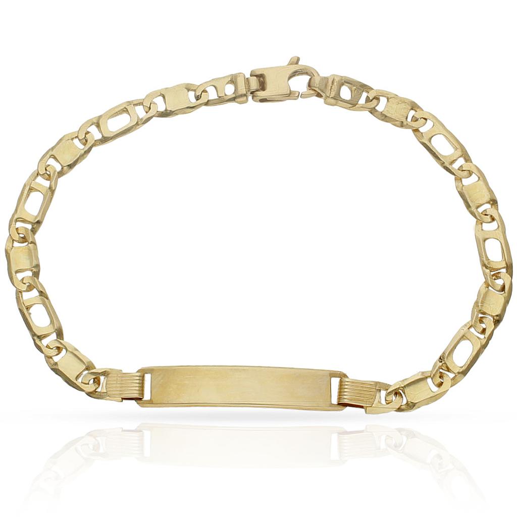 PULSERA ORO 18KL FUNDIDA PLACA - Peso: 10.45 gr 