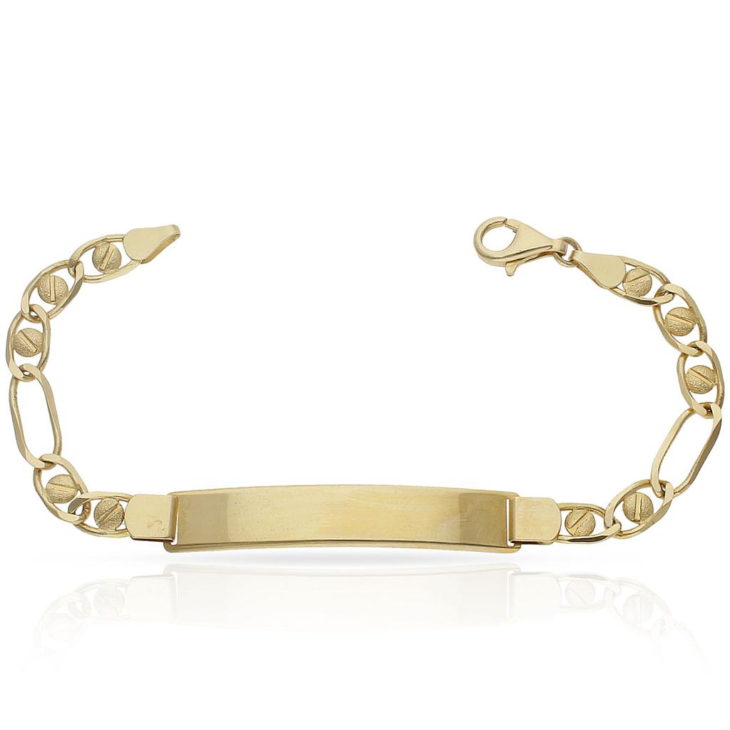 PULSERA ORO 18KL FUNDIDA PLACA - Peso: 12.90 gr 