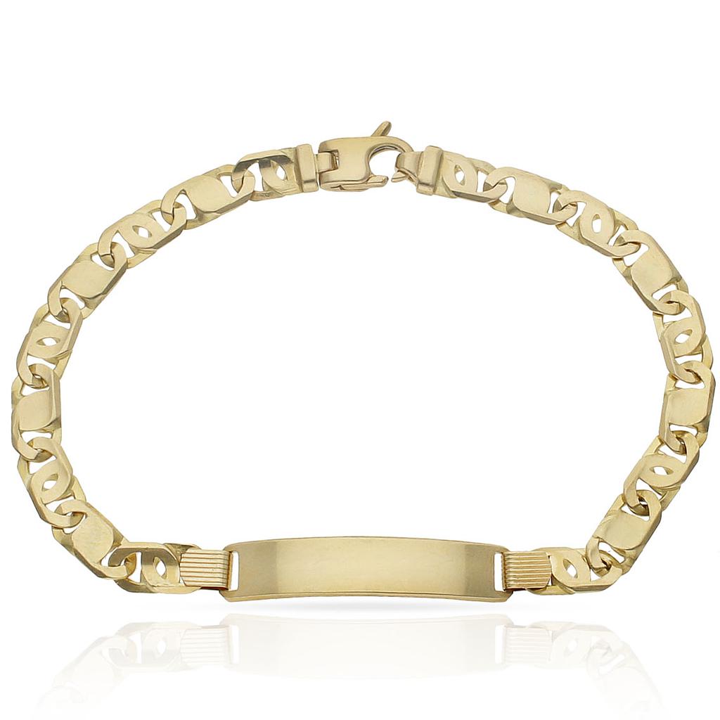 PULSERA ORO 18KL FUNDIDA PLACA - Peso: 15.20 gr 