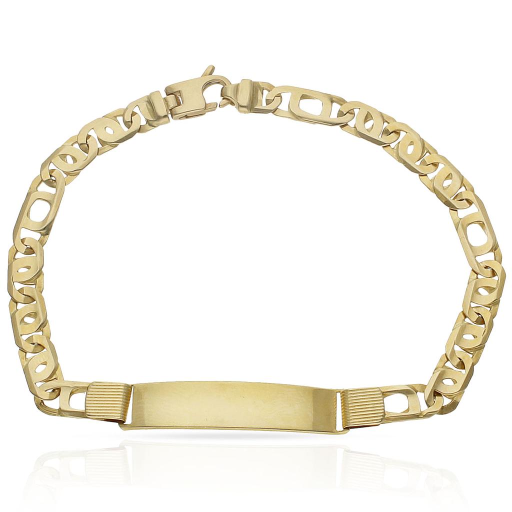 PULSERA ORO 18KL FUNDIDA PLACA - Peso: 15.70 gr 