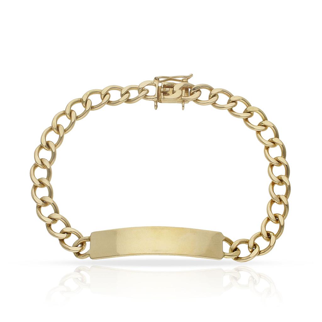 PULSERA ORO 18KL FUNDIDA PLACA - Peso: 26.95 gr 
