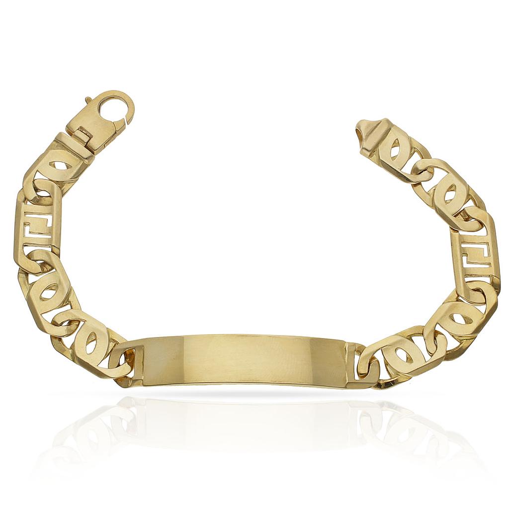 PULSERA ORO 18KL FUNDIDA PLACA - Peso: 60.10 gr 
