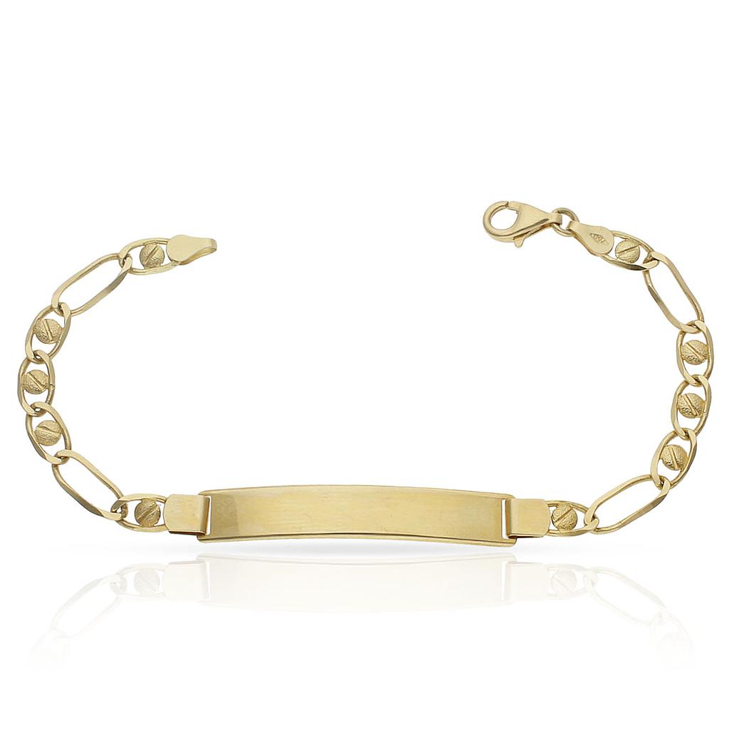 PULSERA ORO 18KL FUNDIDA PLACA - Peso: 9.00 gr 