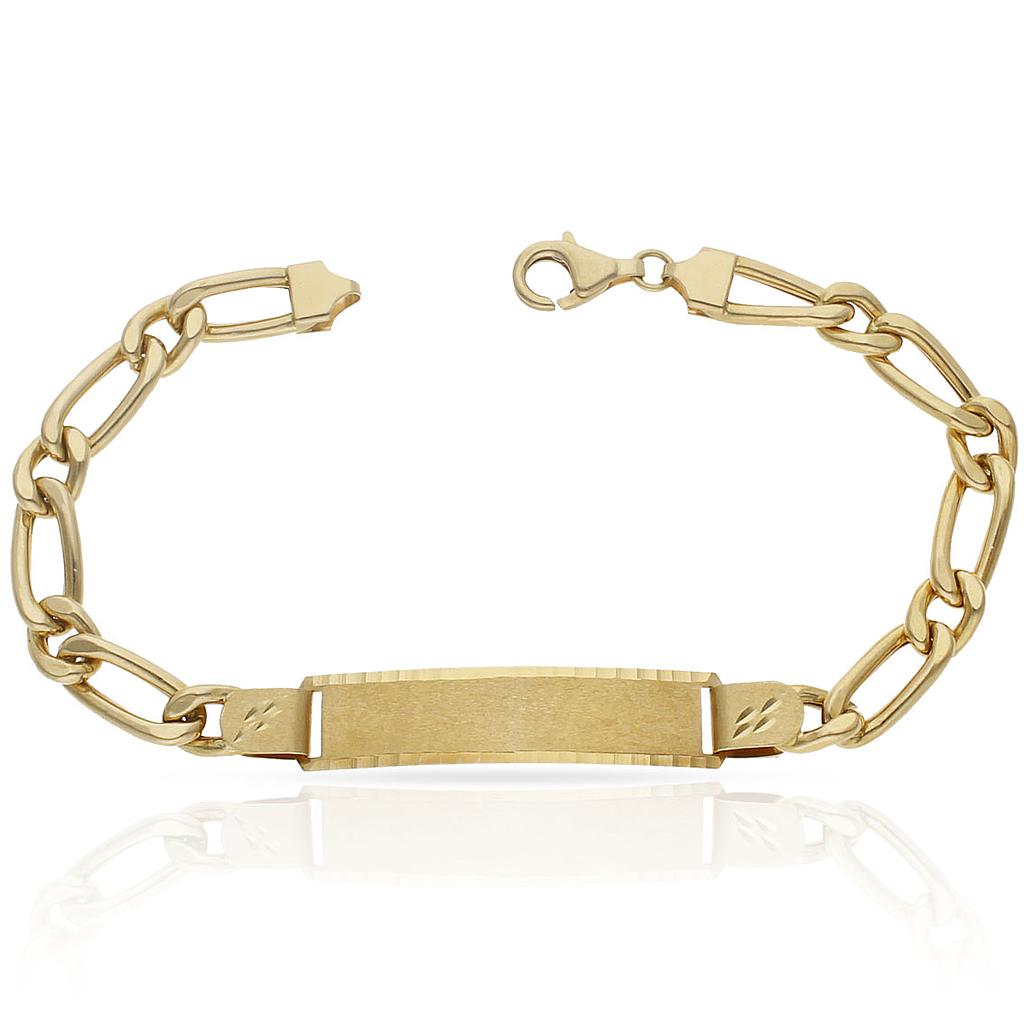 PULSERA ORO 18KL HUECA 1x1 PLACA - Peso: 14.30 gr 