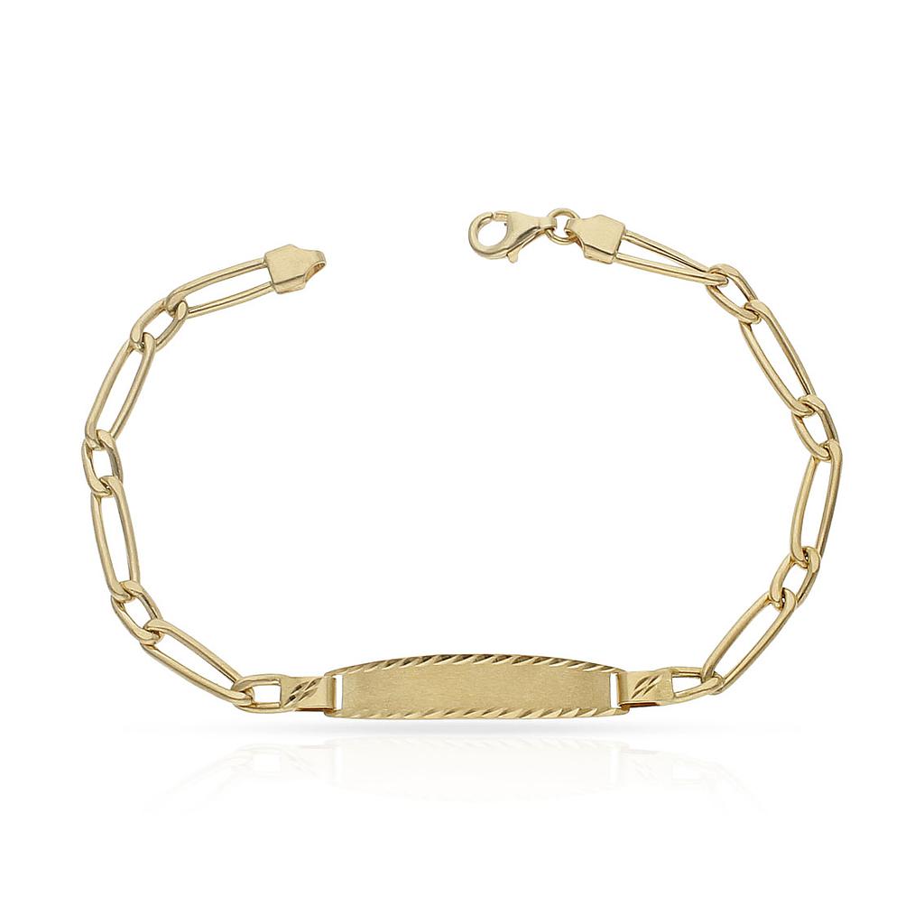 PULSERA ORO 18KL  HUECA 1x1 PLACA - Peso: 4.90 gr 