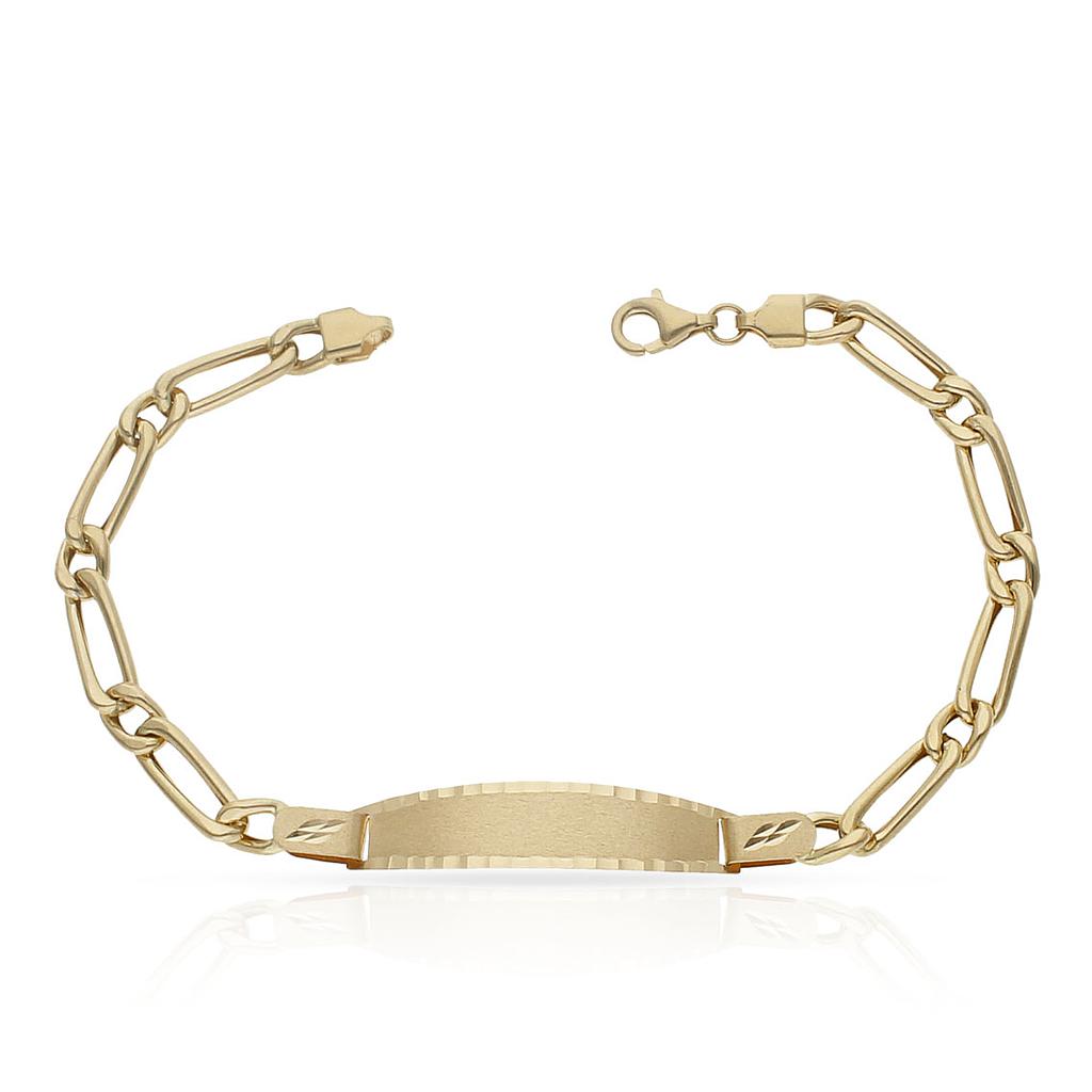 PULSERA ORO 18KL HUECA 1x1 PLACA - Peso: 6.15 gr 