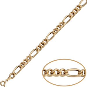 PULSERA ORO 18KL HUECA 3x1 - 6.50MM - Peso: 3.40 gr 