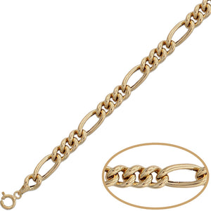 PULSERA ORO 18KL HUECA 3x1 - 7MM - Peso: 4.40 gr 