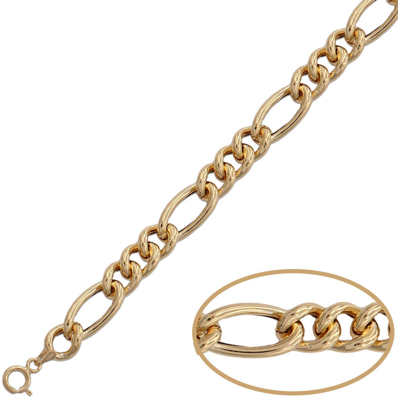 PULSERA ORO 18KL HUECA 3x1 - 8.50MM - Peso: 4.75 gr 