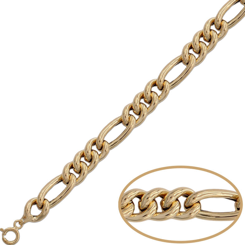 PULSERA ORO 18KL HUECA 3x1 - 9MM*** AGOTADO TEMPORALMENTE - Peso: 5.25 gr 
