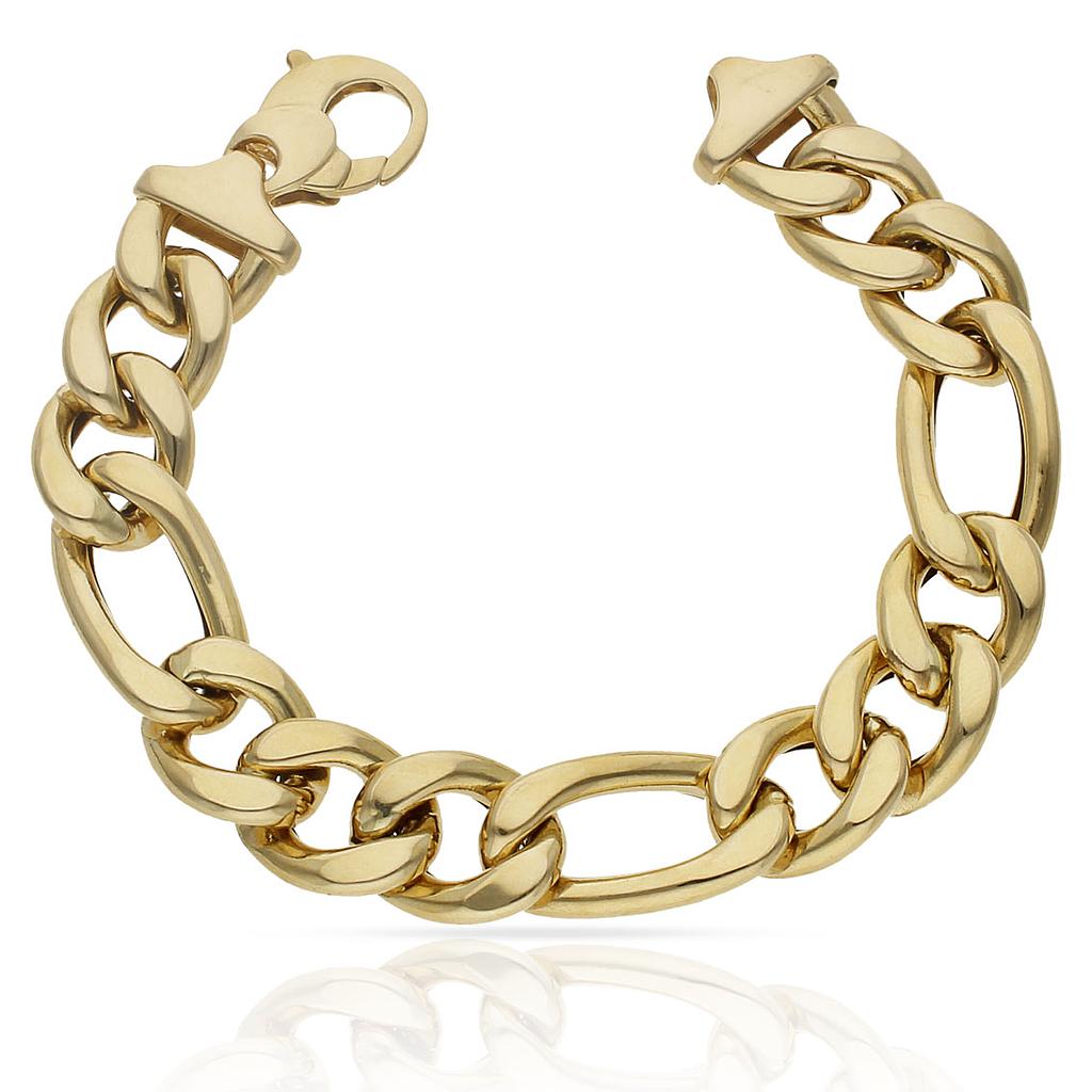 PULSERA ORO 18KL HUECA 3x1 - Peso: 38.95 gr 