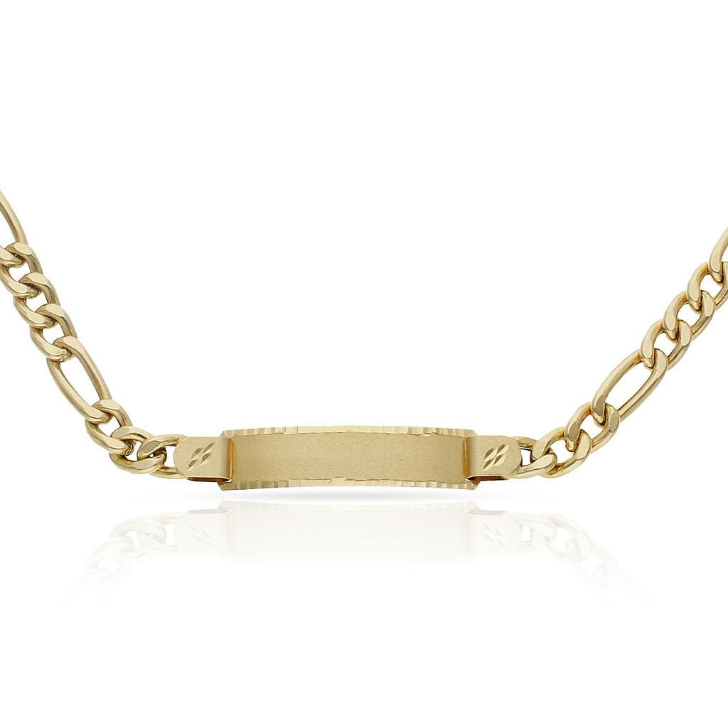 PULSERA ORO 18KL HUECA 3x1 PLACA - Peso: 14.60 gr 
