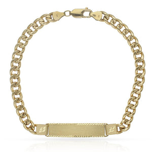 PULSERA ORO 18KL HUECA BARBADA PLACA - Peso: 12.65 gr 