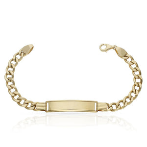 PULSERA ORO 18KL HUECA BARBADA PLACA - Peso: 14.50 gr 