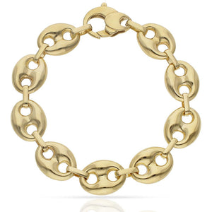 PULSERA ORO 18KL HUECA CALABROTE - 14MM - Peso: 32.55 gr 