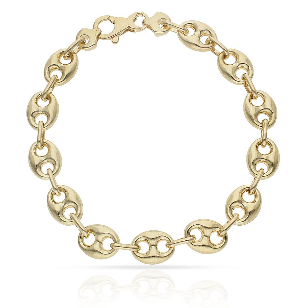 PULSERA ORO 18KL HUECA CALABROTE - 9MM - Peso: 14.75 gr 