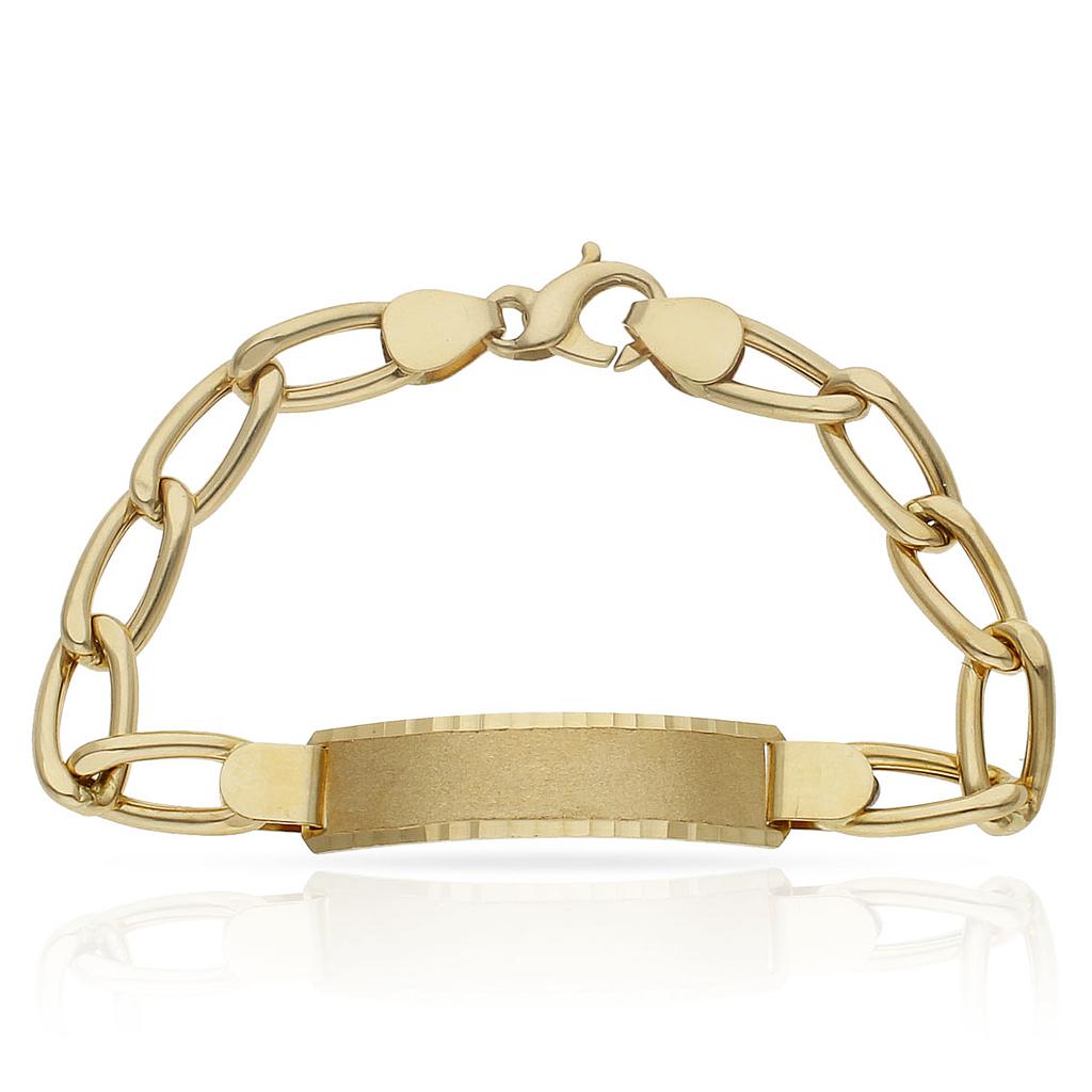 PULSERA ORO 18KL HUECA FIGARO PLACA - Peso: 23.25 gr 