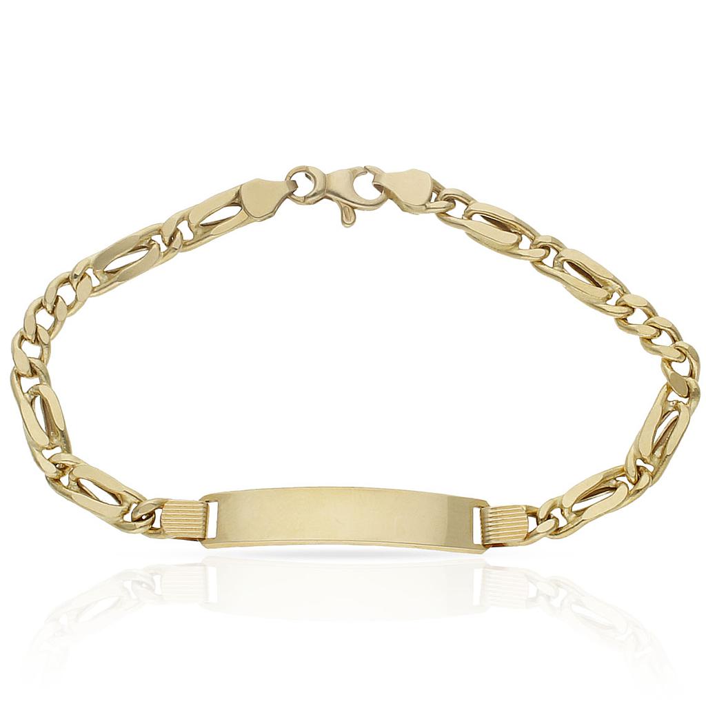 PULSERA ORO 18KL HUECA PLACA - Peso: 10.00 gr 
