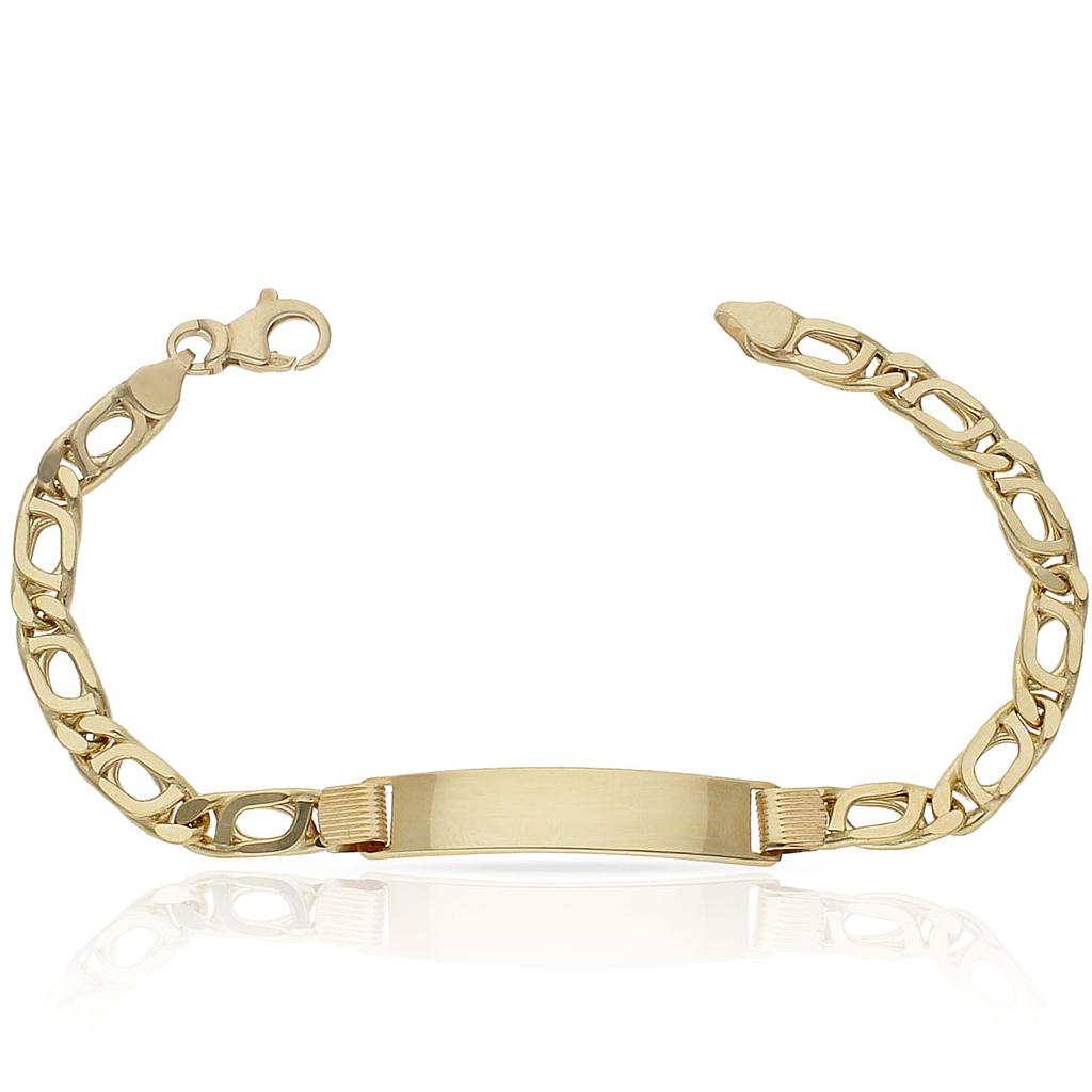 PULSERA ORO 18KL HUECA PLACA - Peso: 11.15 gr 