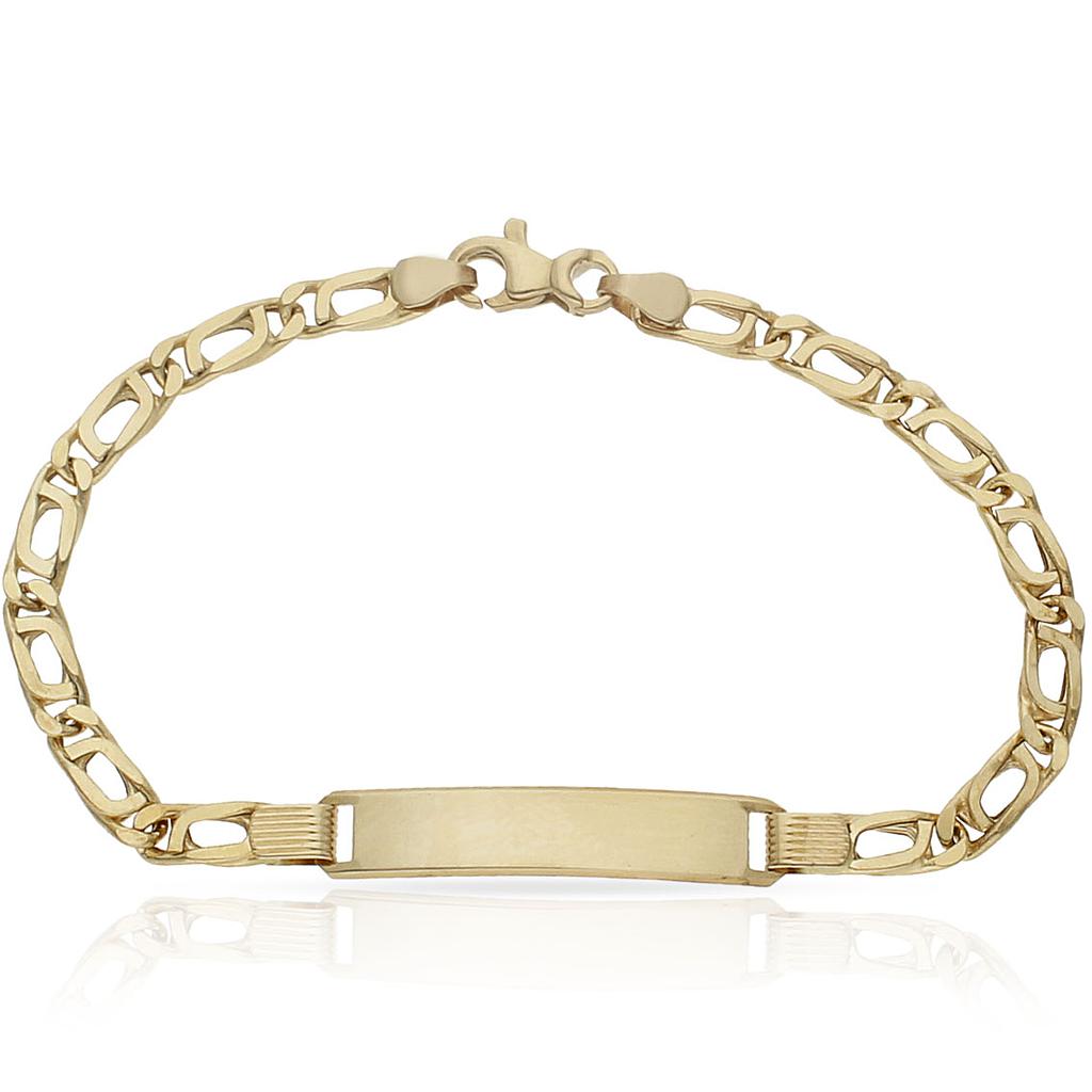 PULSERA ORO 18KL HUECA PLACA - Peso: 6.55 gr 