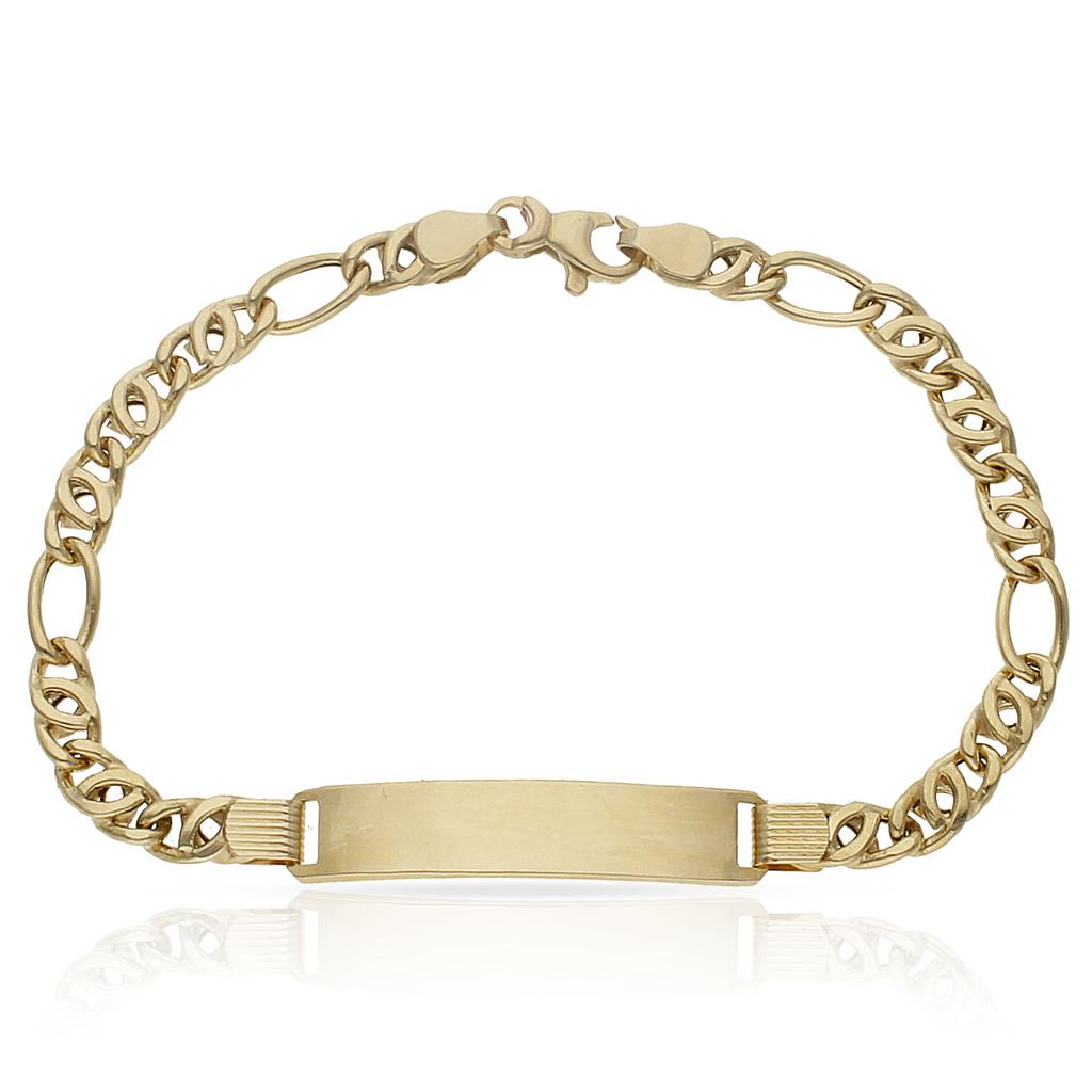 PULSERA ORO 18KL HUECA PLACA - Peso: 7.75 gr 
