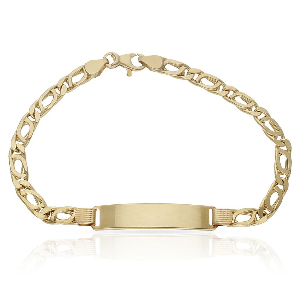 PULSERA ORO 18KL HUECA PLACA - Peso: 8.50 gr 