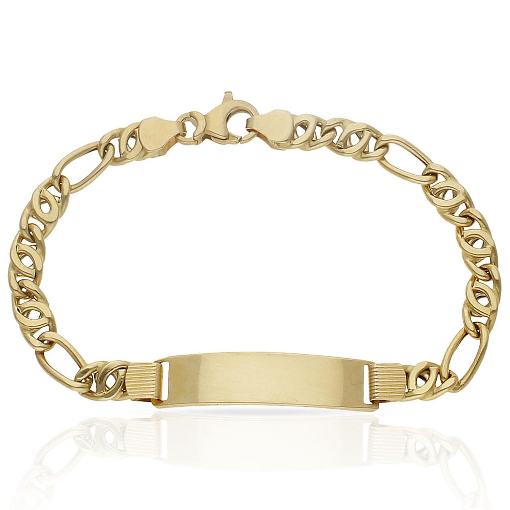 PULSERA ORO 18KL HUECA PLACA - Peso: 9.65 gr 