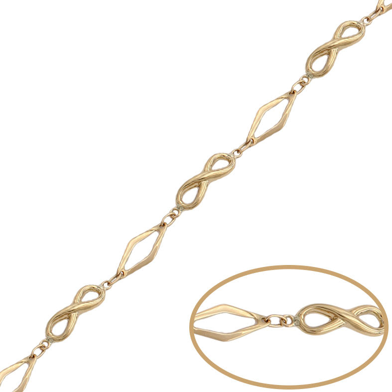 PULSERA ORO 18KL INFINITOS + ROMBO - Peso: 4.05 gr 