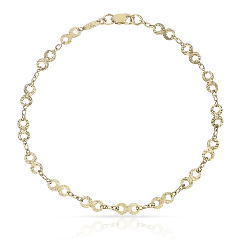 PULSERA ORO 18KL INFINITOS TALLADOS - 4MM - Peso: 2.40 gr 