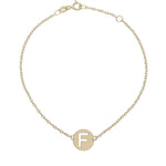 PULSERA ORO 18KL LETRA - 10MM - Abecedario: f 