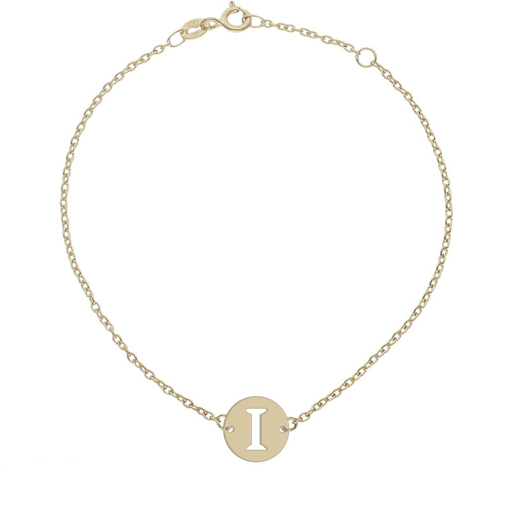 PULSERA ORO 18KL LETRA - 10MM - Abecedario: i 