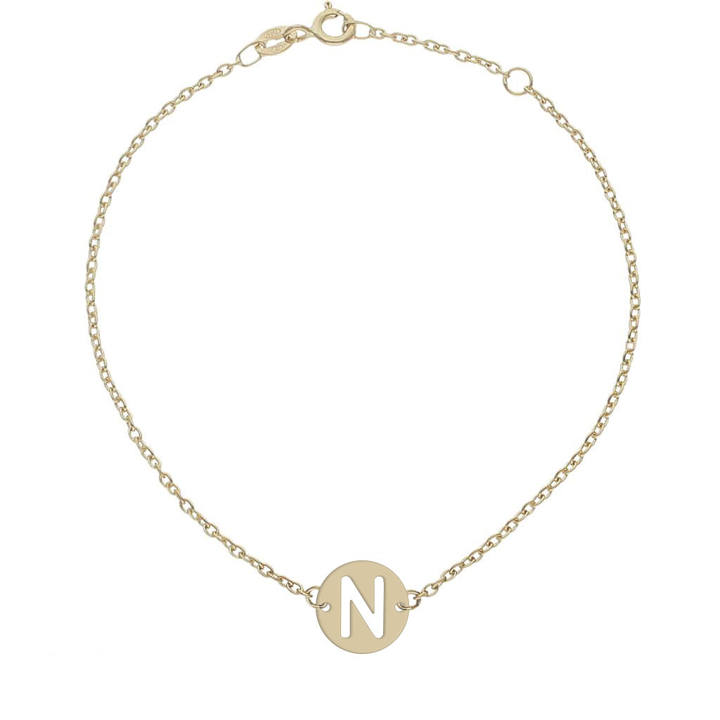 PULSERA ORO 18KL LETRA - 10MM - Abecedario: n 