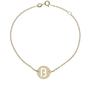PULSERA ORO 18KL LETRA - 12MM - Abecedario: b 